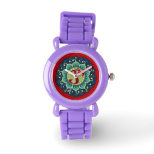 Lotus Aum - OM - Reloj de pulsera rojo, azul y Ver
