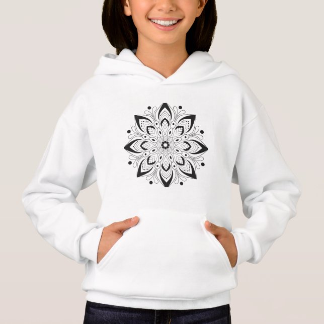Lotus Mandala Design Women's Pullover Hoodie (Anverso)