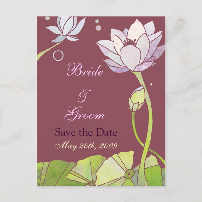 Lotus Wedding Guardar las postales de fecha (Anverso)