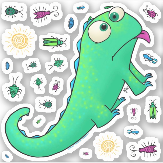 Louis el lagarto, pegatina set (Anverso)