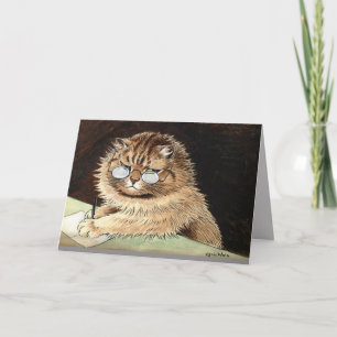LOUIS WAIN CAT ART PENSAR EN TI Tarjeta de felicit