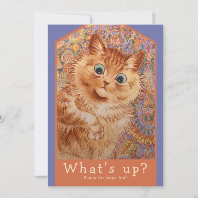 Louis Wain Ginger cat CC1085 Fiesta de cumpleaños (Anverso)