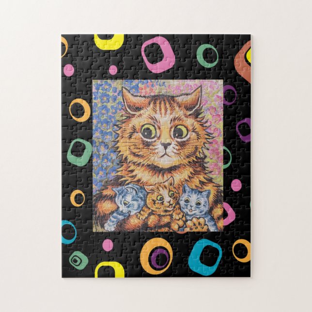 LOUIS WAIN MOM CAT CON KITTENS PUZZLE (Vertical)