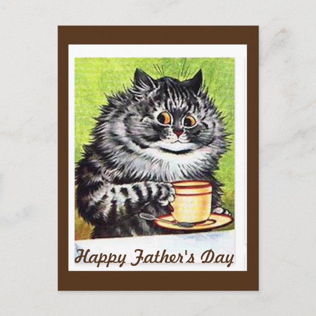 Louis Wain, tarjeta postal de gato del Día del Pad (Anverso)