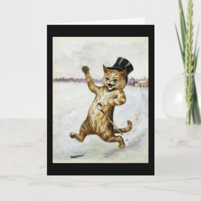 Louis Wain, Top Hat Cat Art, tarjeta (Anverso)