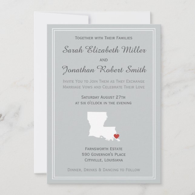 Louisiana Amor - Invitación a la boda de Personali (Anverso)