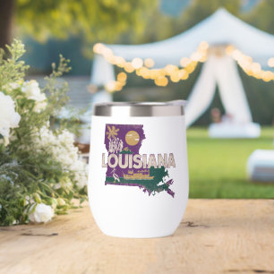 Louisiana Retro State Silhouette
