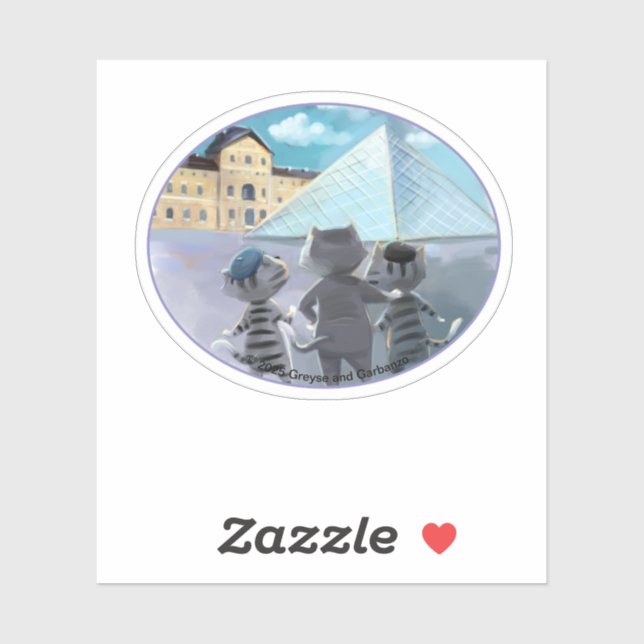 Louvre Oval Vinyl Pegatina - Disfruta (Diversos Ta (Hoja)