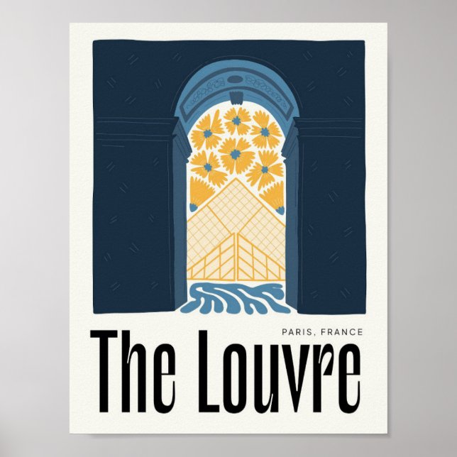 Louvre París Francia arte abstracto de viaje flora (Frente)