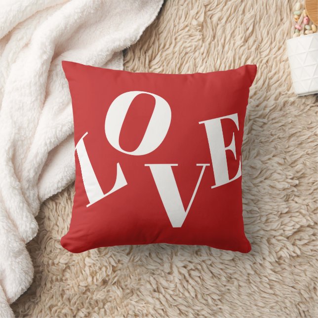 LOVE almohada de lanzamiento rojo (Manta)