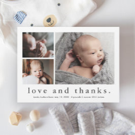 Love and Gracias Budget Photo Baby Tarjeta de agra