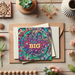 Love Big Fun Whimsical Colorful Valentine