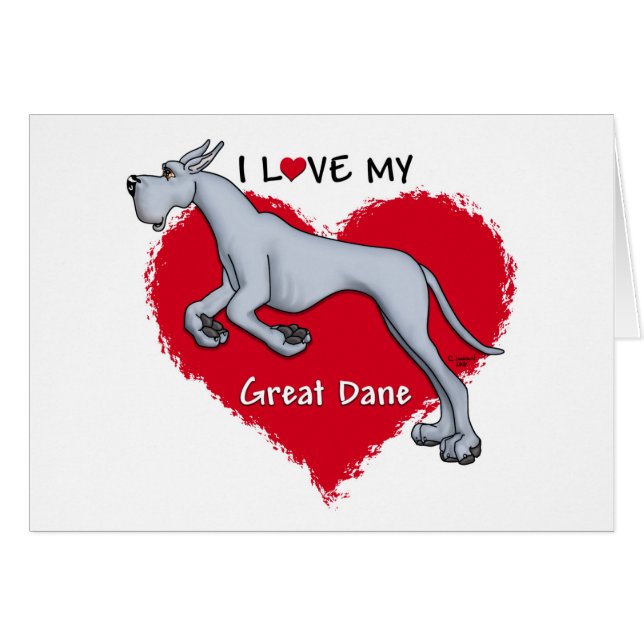 Love Blue Great Dane (Anverso (Horizontal))