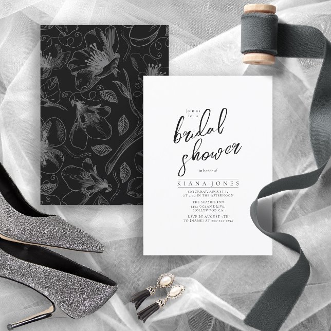 Love Calligraphy Bridal Shower Floral B&W ID940 (Subido por el creador)