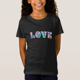 LOVE Camiseta negra moderna gráfica única 3D y gen