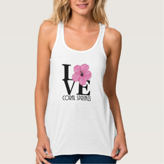 LOVE Coral Springs Pink Hibiscus Tank Top