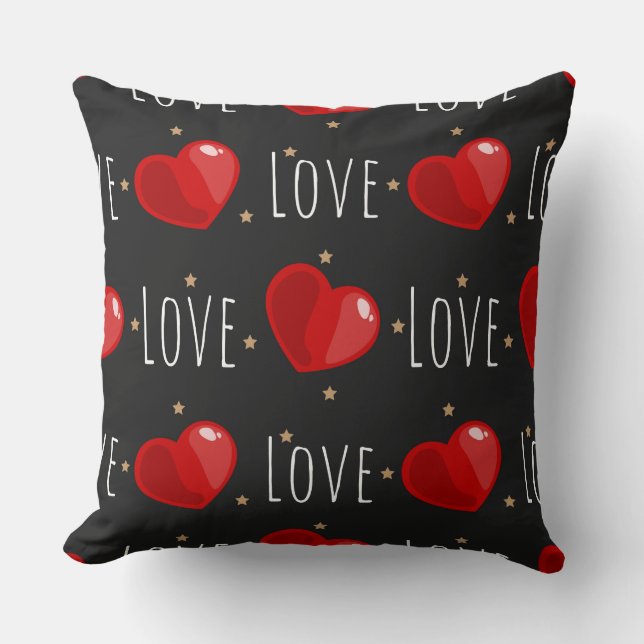 LOVE corazón/ almohada del Diseñador rojo (Anverso)