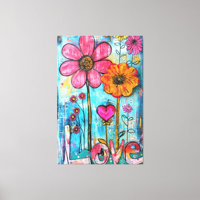 *~* LOVE Doodle – Arte de flores caprichosas y col (Anverso)
