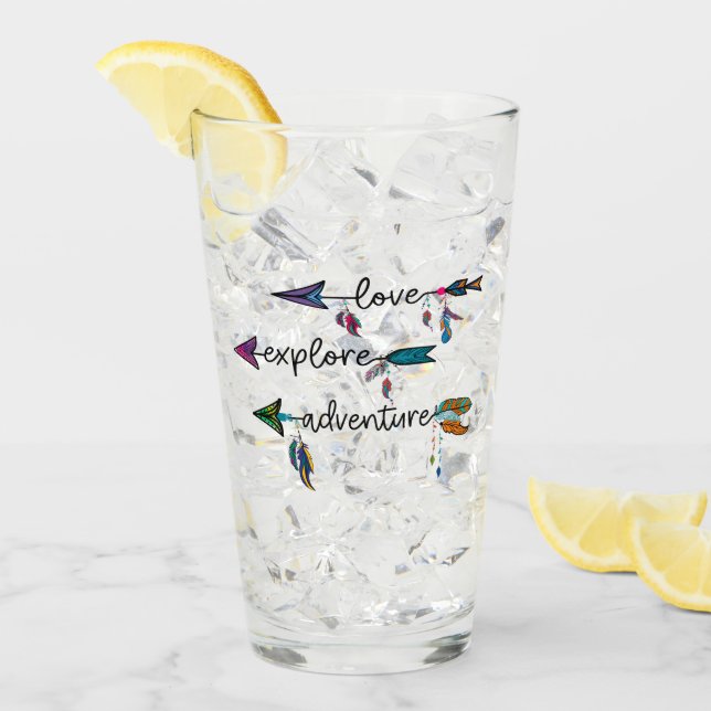 Love Explore Adventure Arrow Tribal Boho Design (Anverso (hielo))