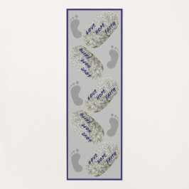 Love Faith Hope White Stones Huella yoga Mat