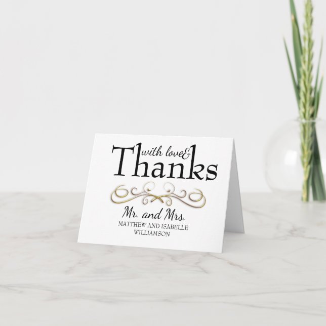 Love & Gracias Gold Flourish Gracias Notas (Anverso)