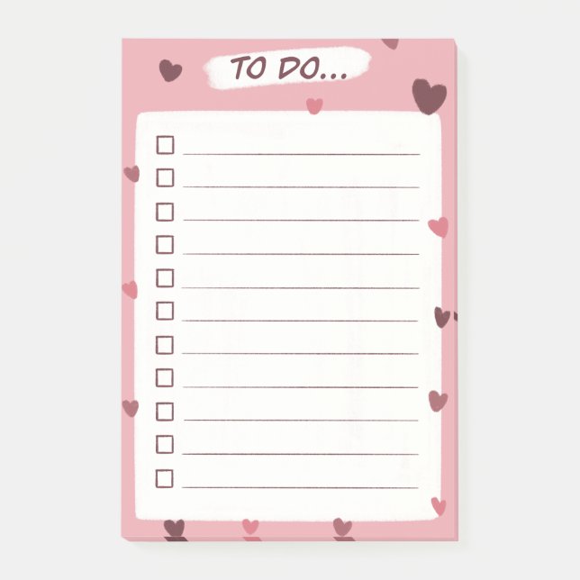 Love heart To Do List publica notas (Anverso)