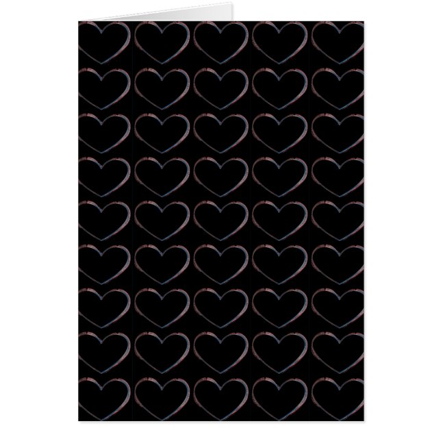 Love Hearts Black Gray Pop Art Tarjetas de felicit (Frente)