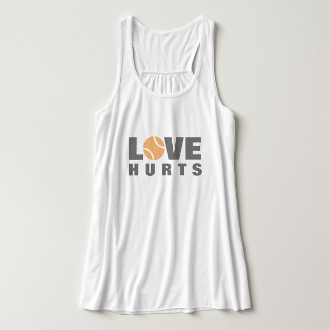 Love Hurts lindo tenis tanque de deportes top para (Diseño del anverso)