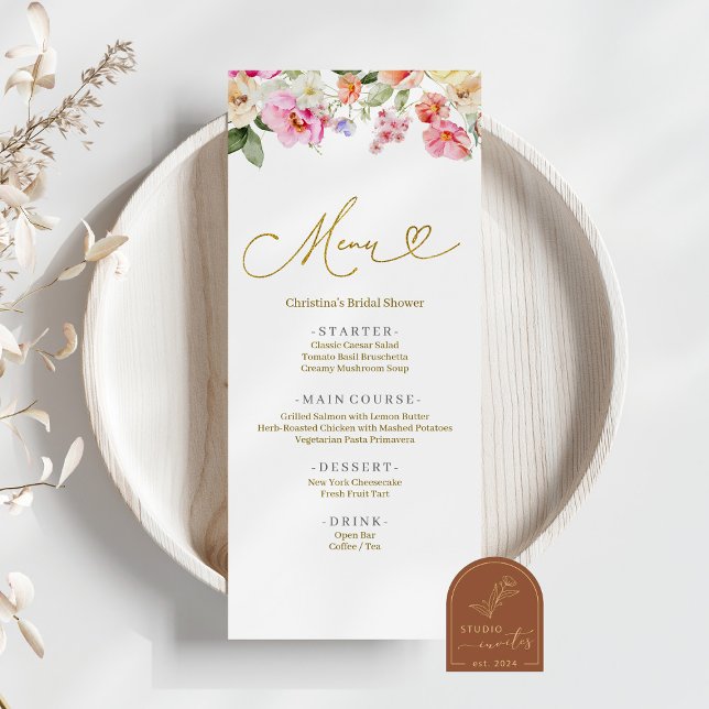Love In Bloom Bridal Shower Menu (Subido por el creador)