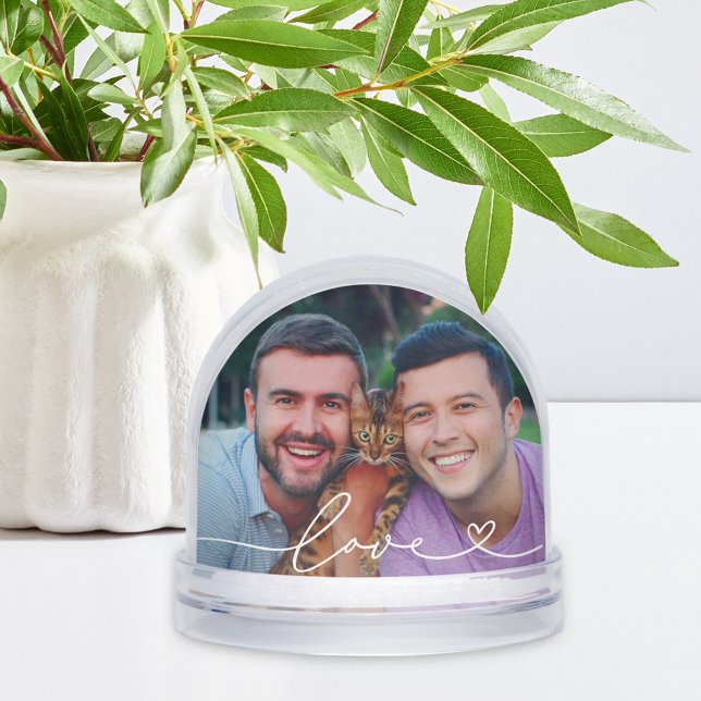 Love in White Script with Heart Custom Photo (Subido por el creador)