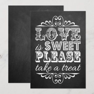Love Is Sweet - Letrero de Boda en Pizarra