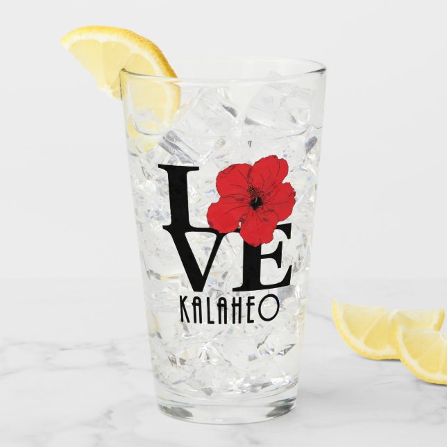 LOVE Kalaheo Hawaii Red Hibiscus (Anverso (hielo))