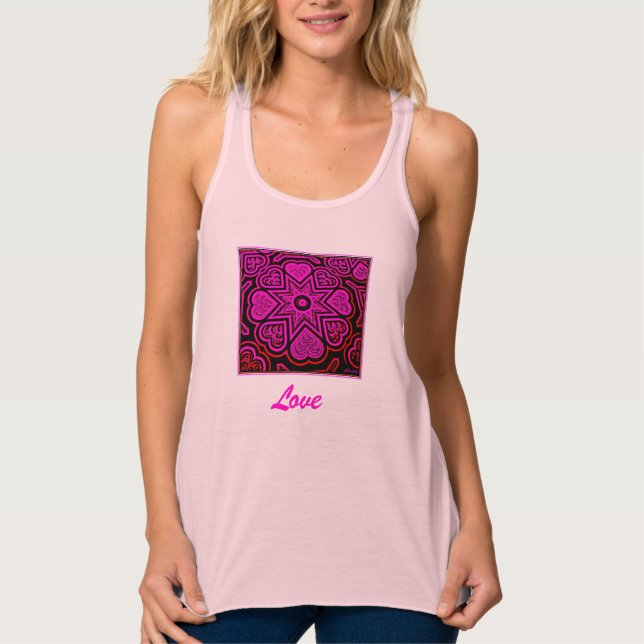 'Love' Ladies Racerback Tank Top (Anverso)