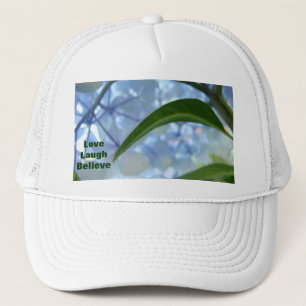 Love Laugh Believe regalos Gorras Floral Azul Verd