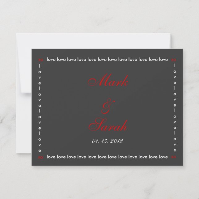 Love Love Love Wedding RSVP (Anverso)