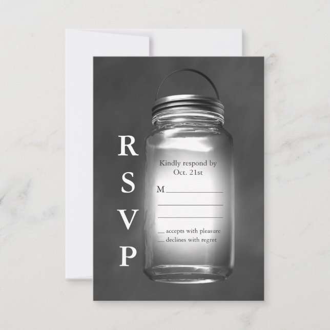 Love Mason Jars en Chalkboard RSVP (Anverso)