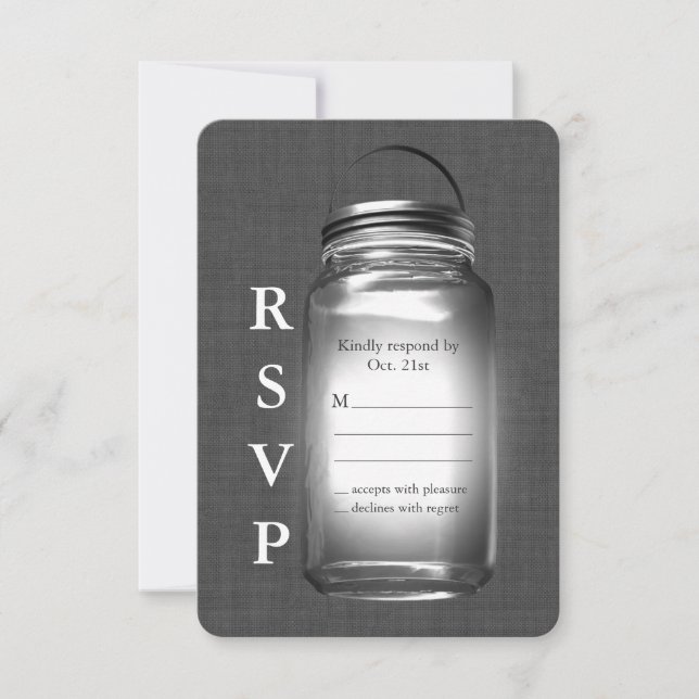 Love Mason Jars RSVP (Anverso)
