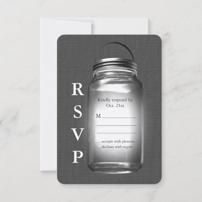 Love Mason Jars Vintage RSVP (Anverso)