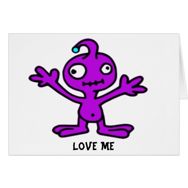 Love Me Purple Alien (Anverso (Horizontal))