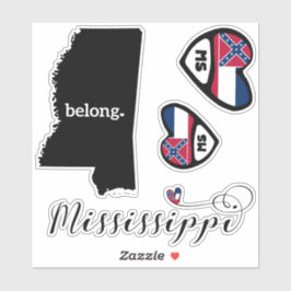 Love Mississippi, 3 diseños, muere de Pegatinas