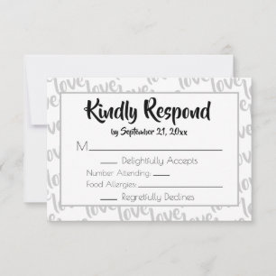 Love Modern Script Typography RSVP