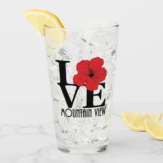 LOVE Mountain View Red Hibiscus (Anverso (hielo))