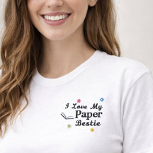 love my Paper bestie Bookish embroidered shirt 