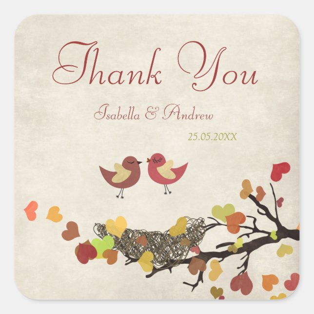 Love Nest Gracias Pegatina (Anverso)