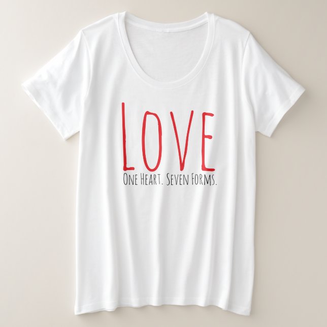Love - One Heart. Seven Forms T-Shirt (Anverso del diseño)
