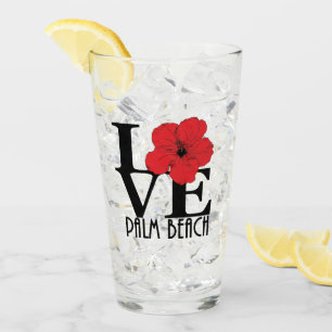 LOVE Palm Beach Florida Red Hibiscus
