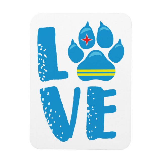 LOVE PAW (letras azules) - Imán (Vertical)