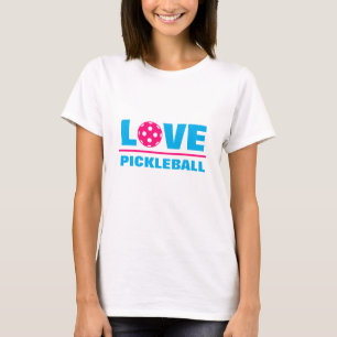 Love Pickleball camiseta deportiva blanca para muj