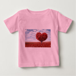 Love Red Heart Tree Baby Fine Jersey T-Shirt