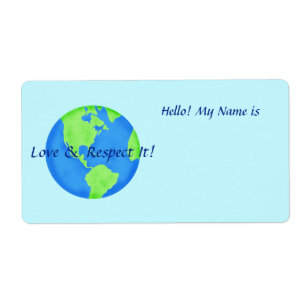 Love Respect Earth Globe Name Pegatina